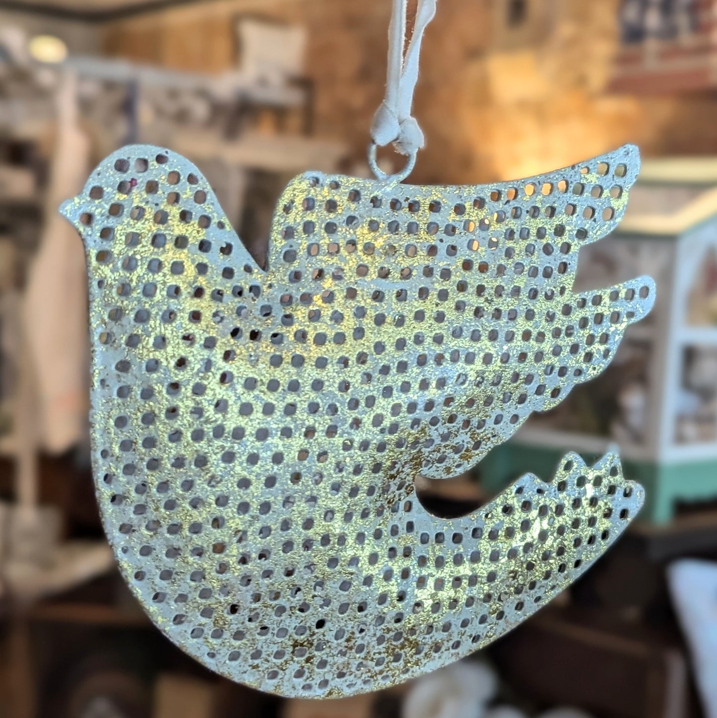 TC Golden Perforated Dove Ornaments (size varies)