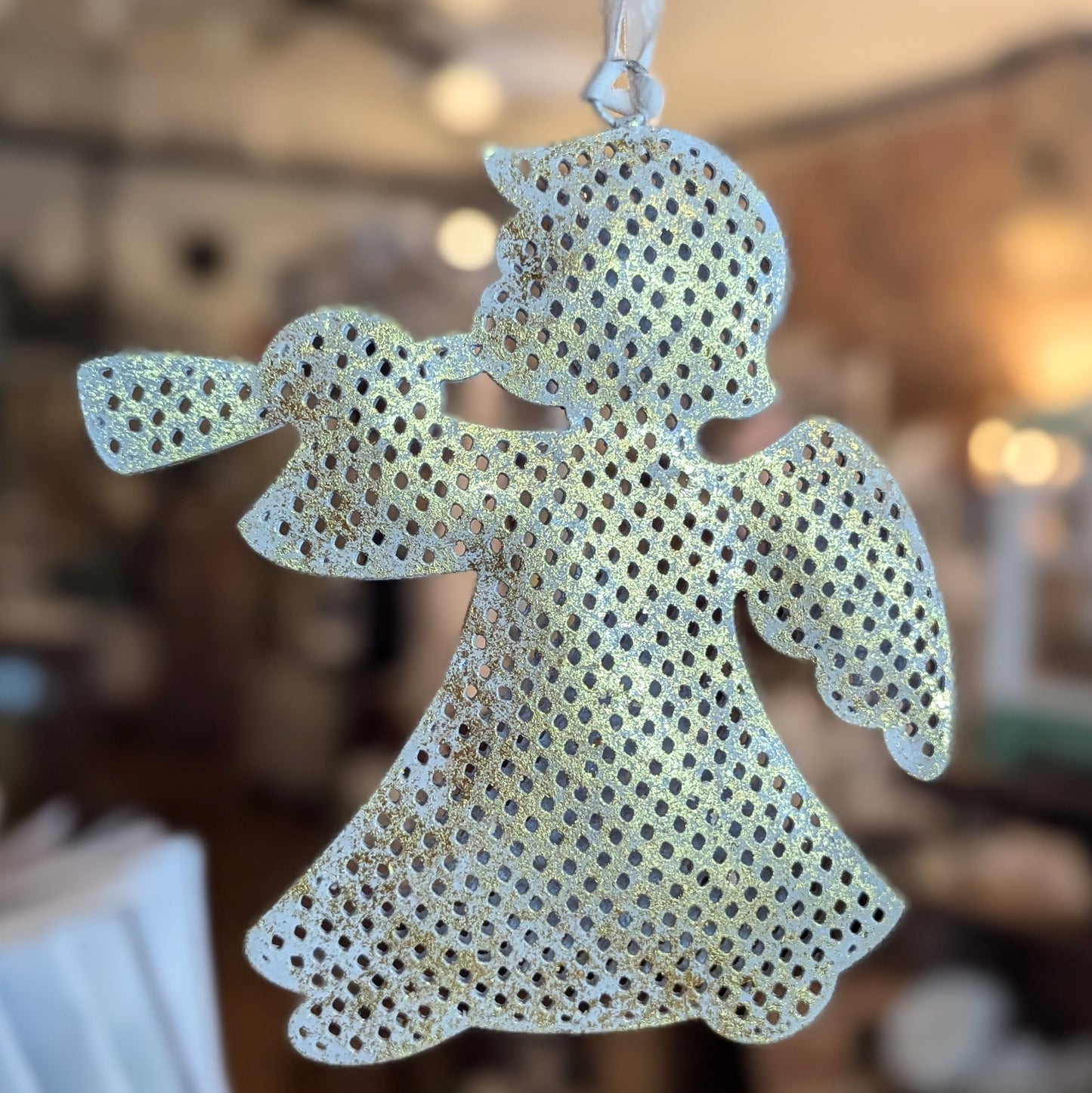 TC Golden Perforated Angel Ornaments (size varies)