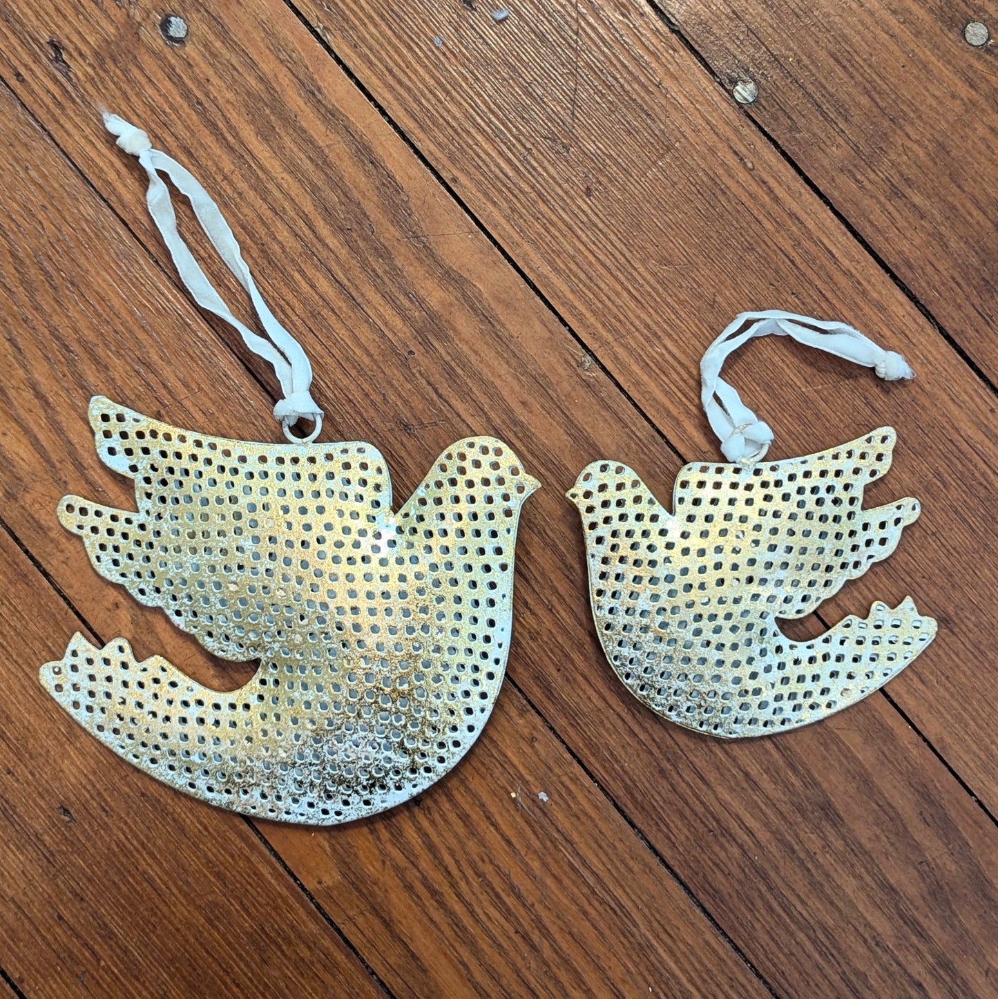 TC Golden Perforated Dove Ornaments (size varies)