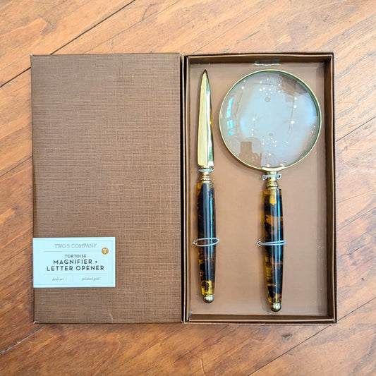 TC Tortoise Gift Set, Magnifying Glass and Letter Opener