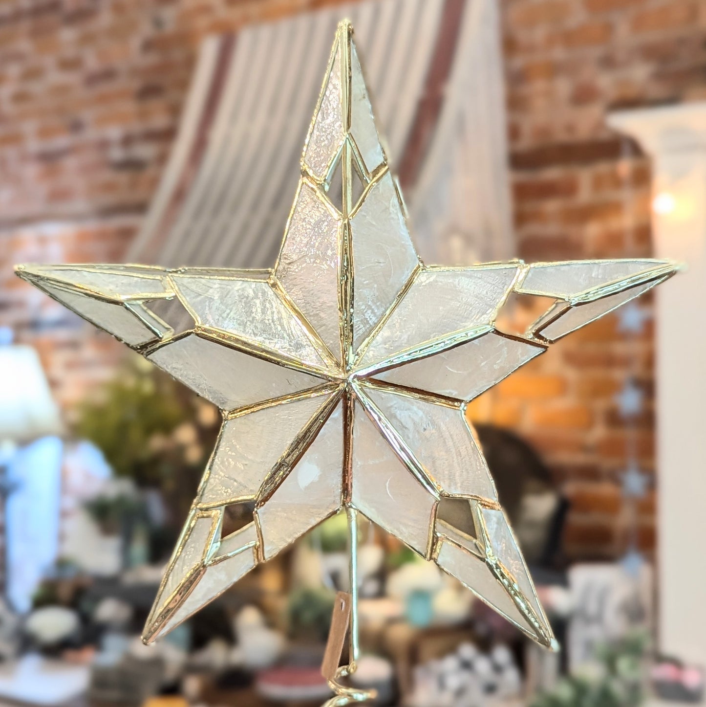 TC Mother-of-Pearl Handcrafted Double-Sided Tree Topper (varies)