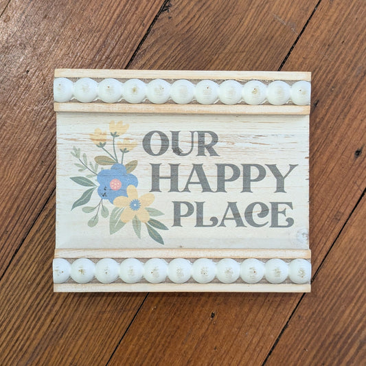 Our Happy Place Beaded Block