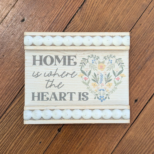 Home is Where the Heart is Beaded Block