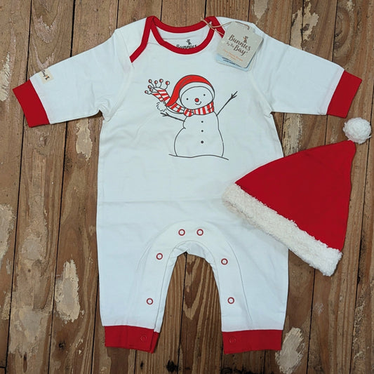 Sleeper - Snowman Romper with Hat (0-3 mos)