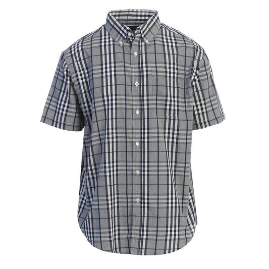 Plaid Button Down Shirt in Navy MEN