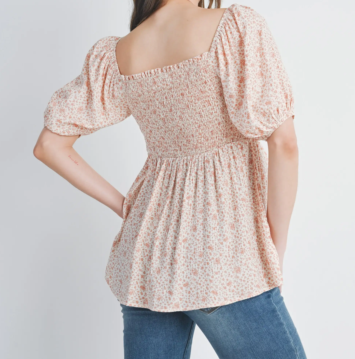 Smocked Maternity Top – Summer Floral Print