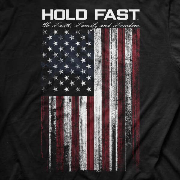 Hold Fast Flag Patriotic Cotton Tee MEN