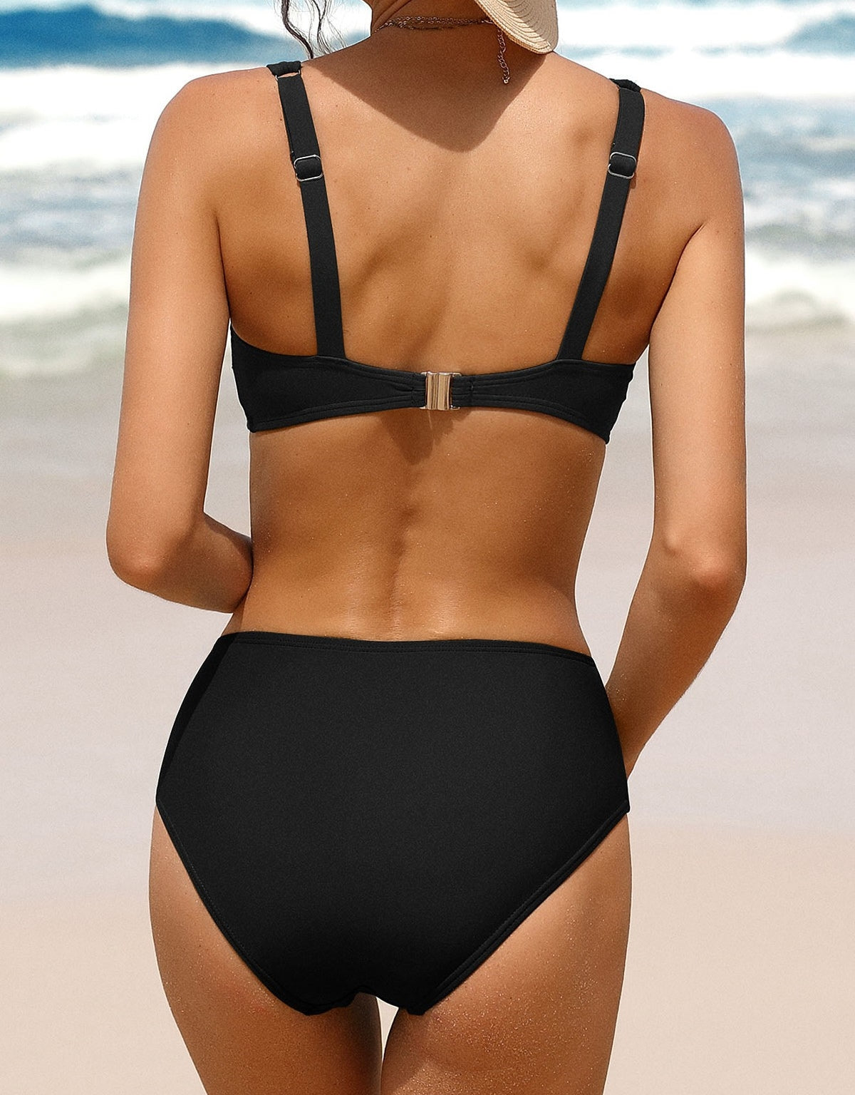 Twist Front Bikini in Black