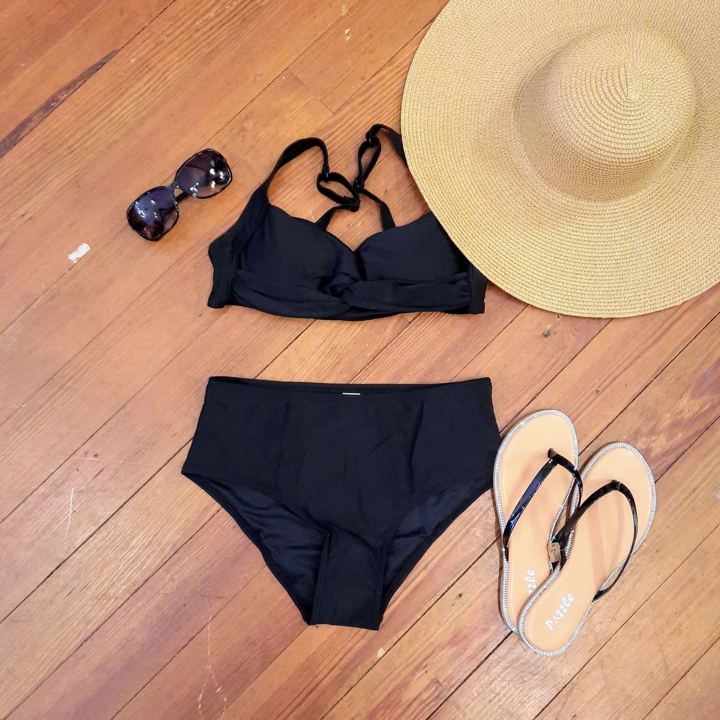 Twist Front Bikini in Black