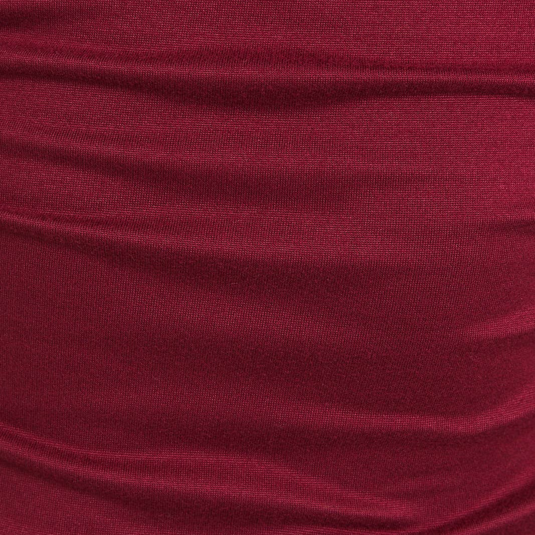 Burgundy Long Sleeve Square Neck Bodysuit