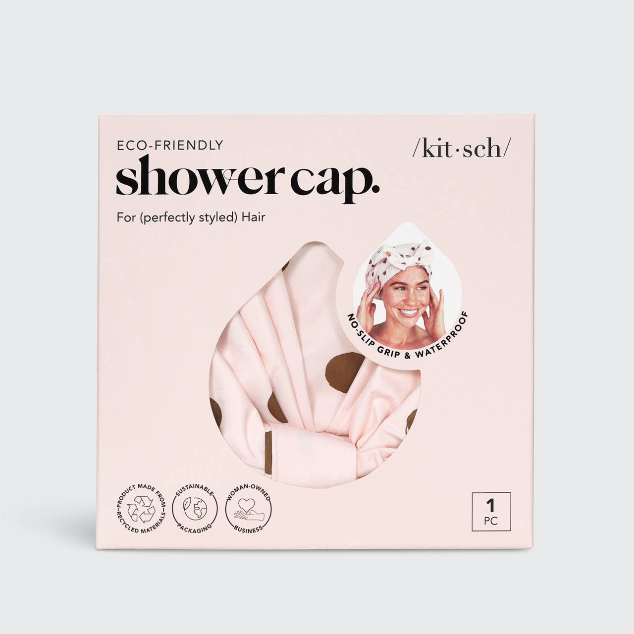 CC Luxury Shower Cap - Blush Dot