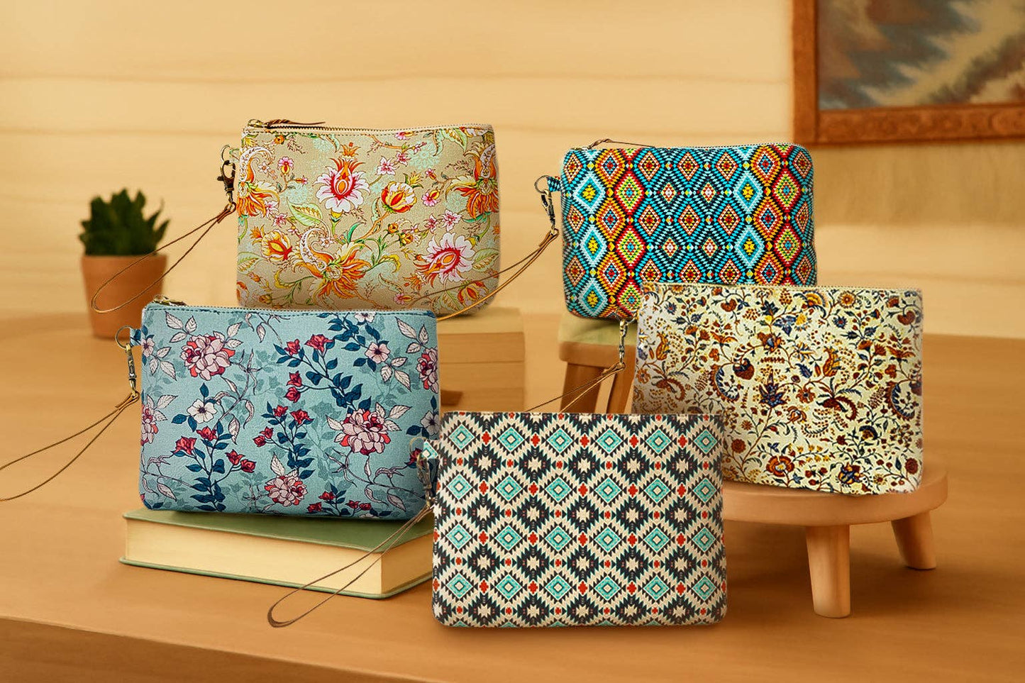 CC Peace & Serenity Blossoms Clutch Bag In Light Blue 11893