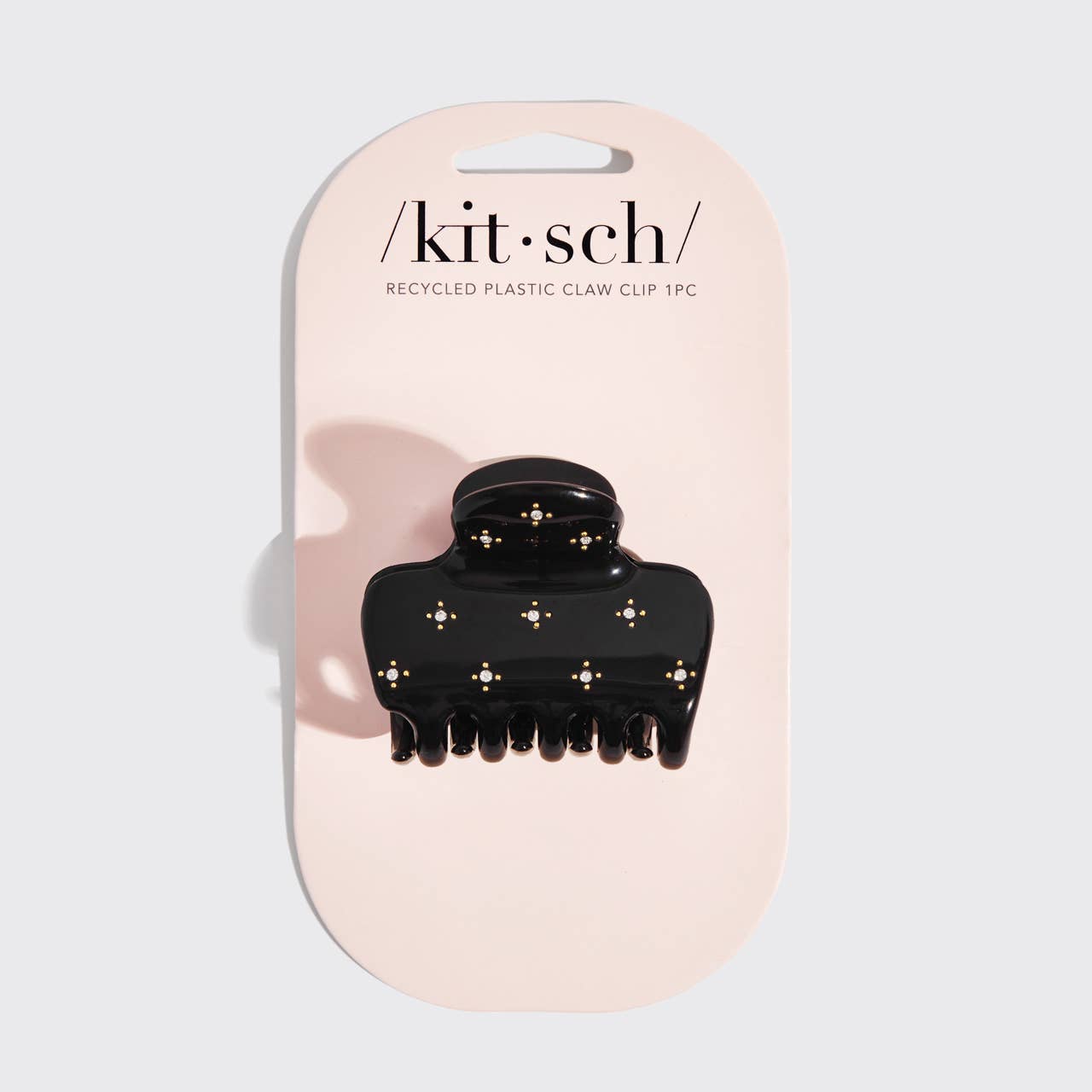 CC Recycled Plastic Rhinestone Medium Puffy Claw Clip 1pc-Black