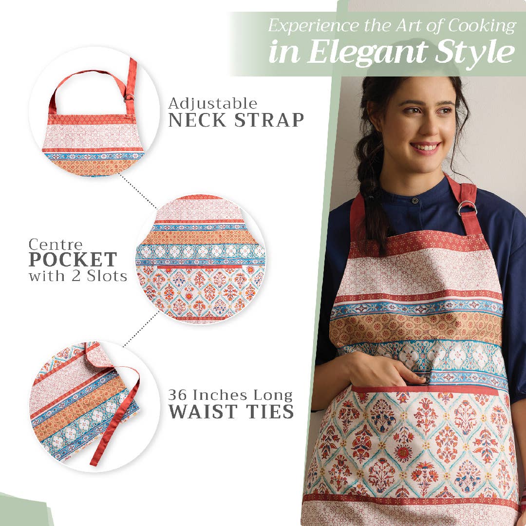 Romane Cotton Apron - Gifts for Thanksgiving / Fall