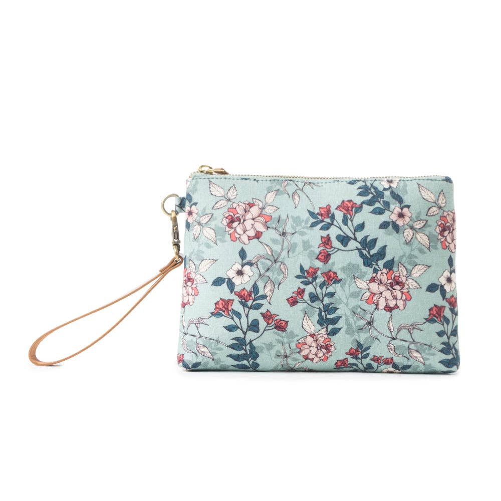 CC Peace & Serenity Blossoms Clutch Bag In Light Blue 11893