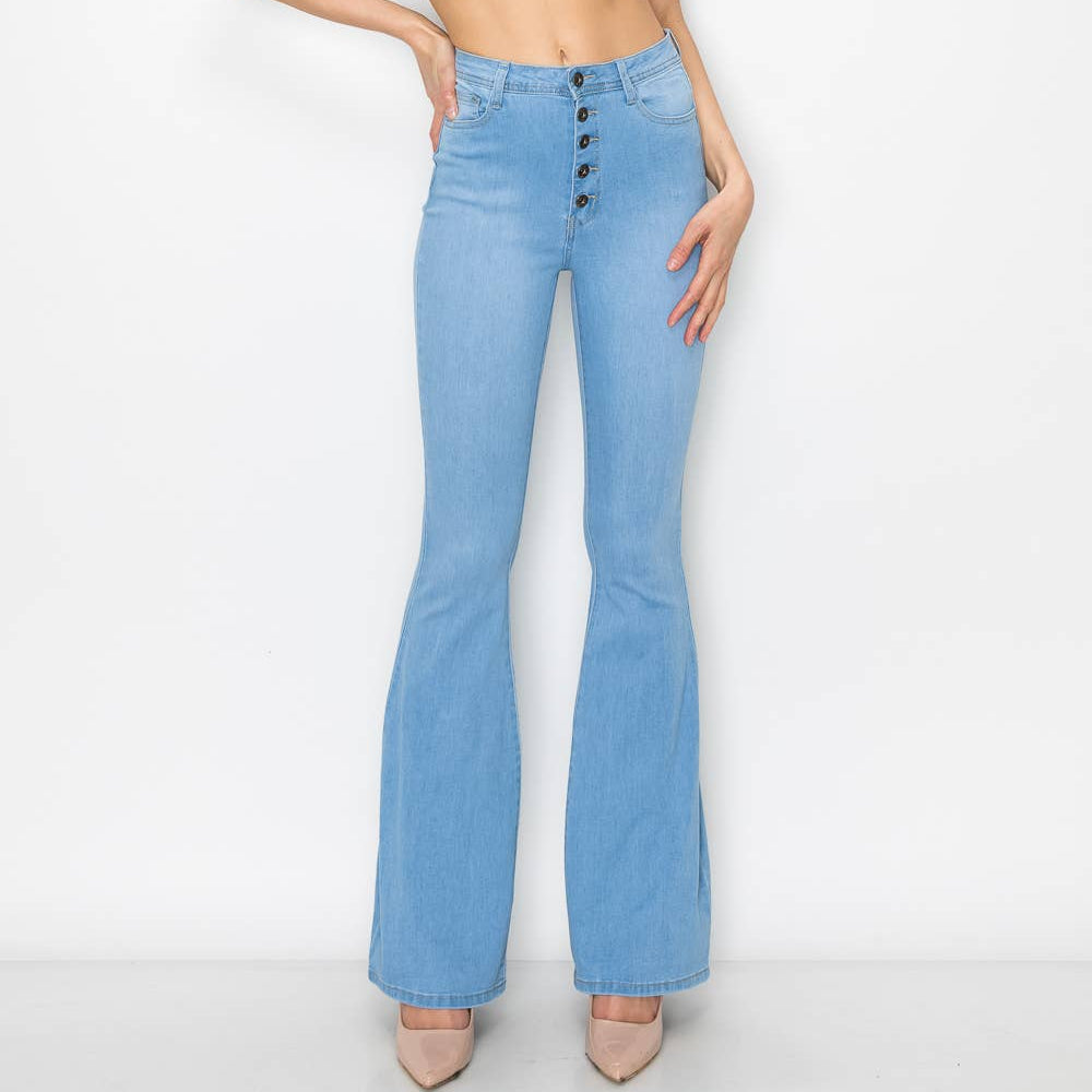 The Heirloom High-Rise Button-Fly Bell Bottom Jeans