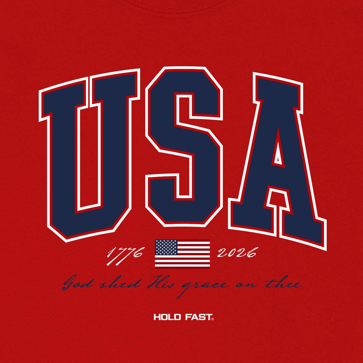 Hold Fast Kids T-Shirt USA Strong Red