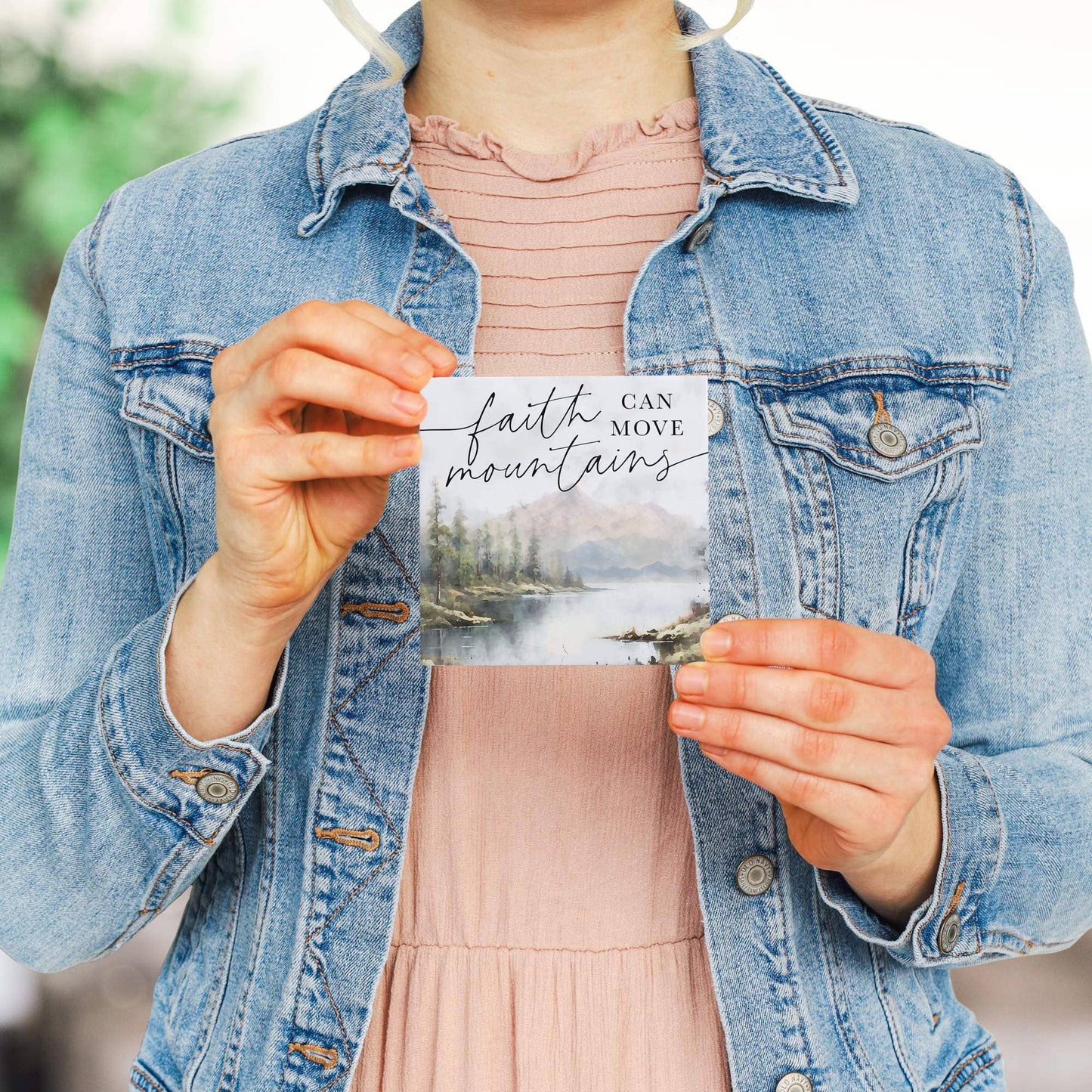 Faith Can Move Mountains Ceramic Coaster