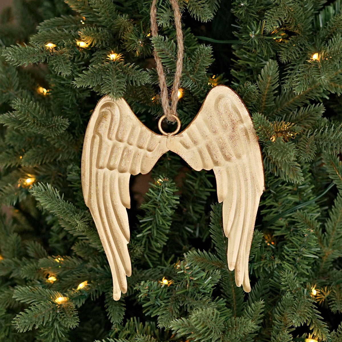 Antique Gold Metal Angel Wing Ornament