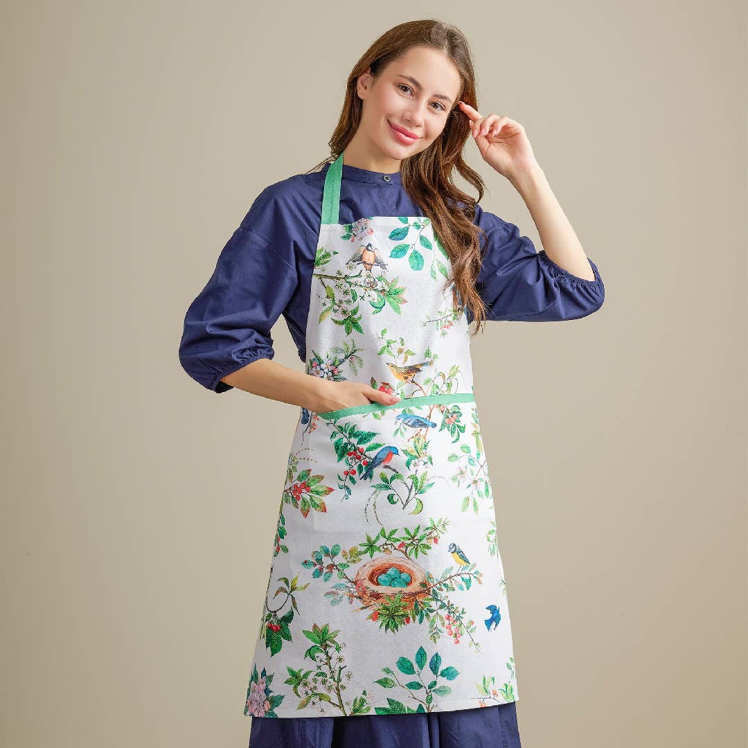 Apron 100% Cotton - Mesange Bird