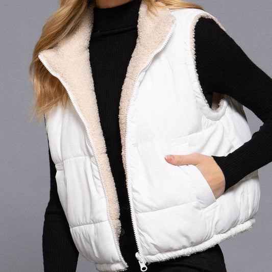 Reversible Fur Padding Vest