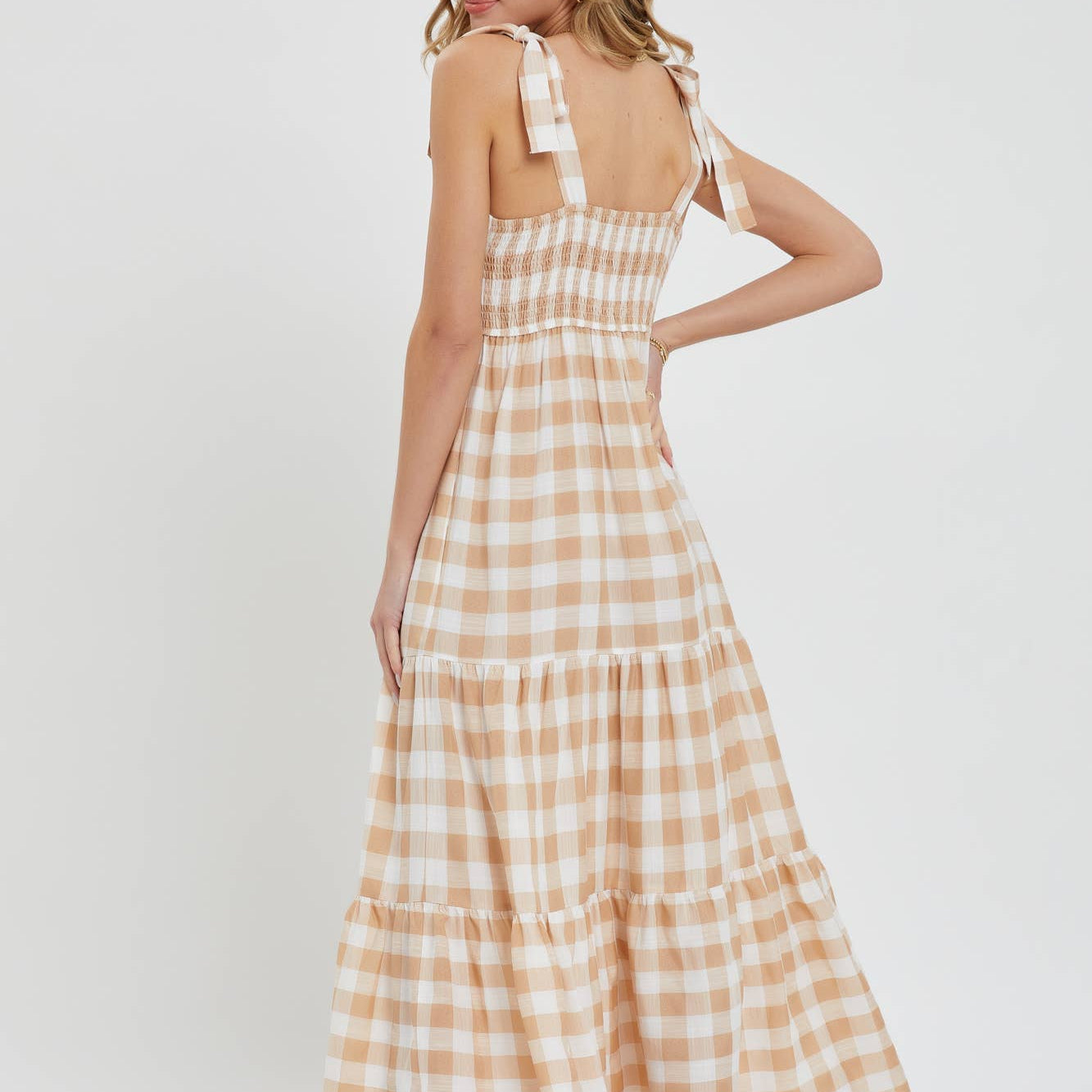 Gingham Tiered Maxi Dress