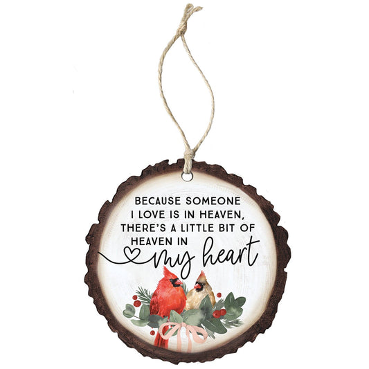 Because Someone I Love Cardinals - Round Ornaments