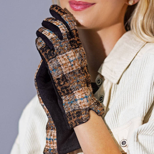 Black Tweed Plaid Glove