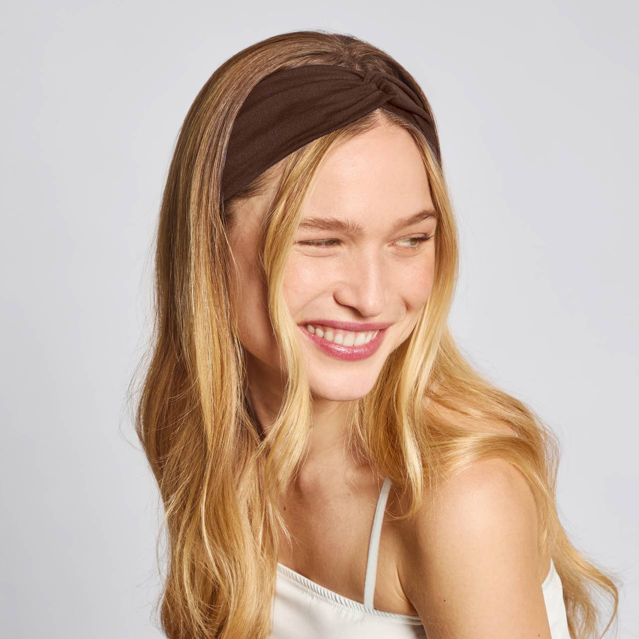 CC Recycled Fabric Wide Twist Headbands 2pc Set- Rosewood