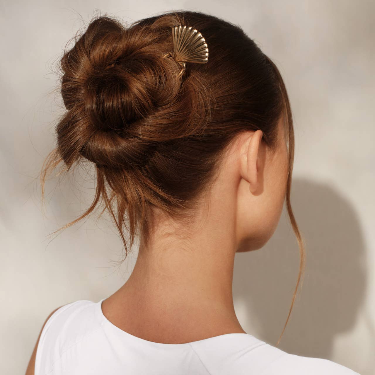 CC Metal Clam Shell French Hair Pin - Gold
