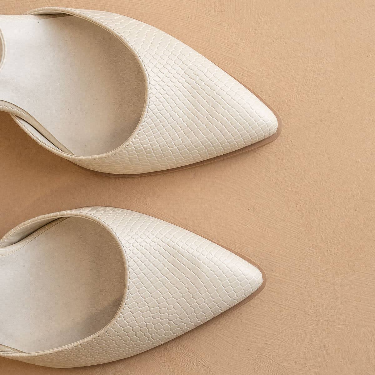 The Garden Party Heel - Cream Pointed Toe with Ankle Strap