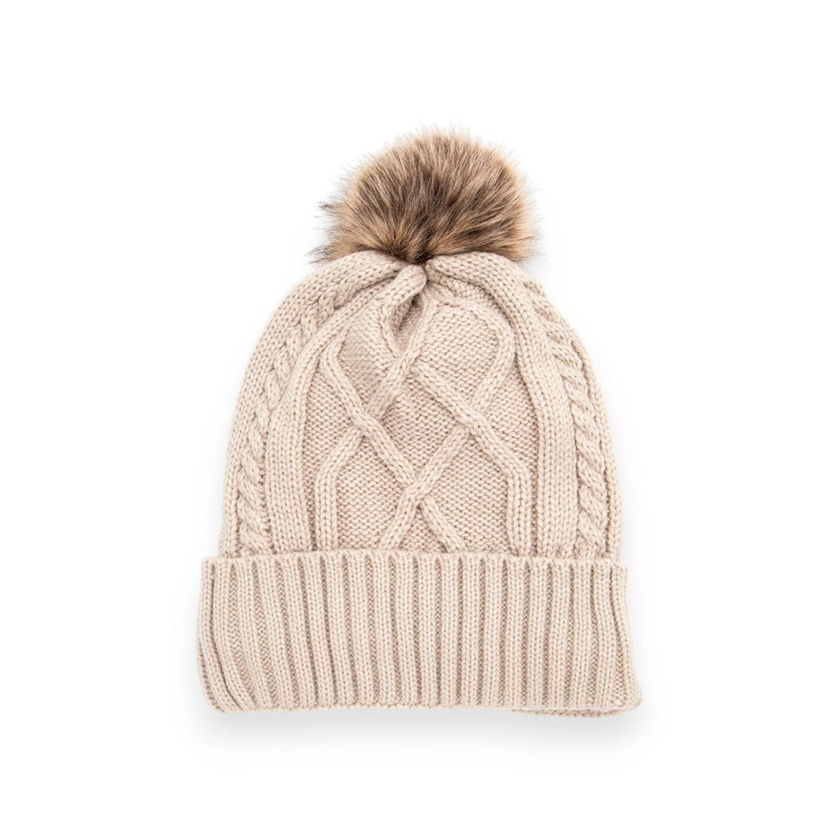 Raised Knit PomPom Beanie Stocking Cap (assorted)