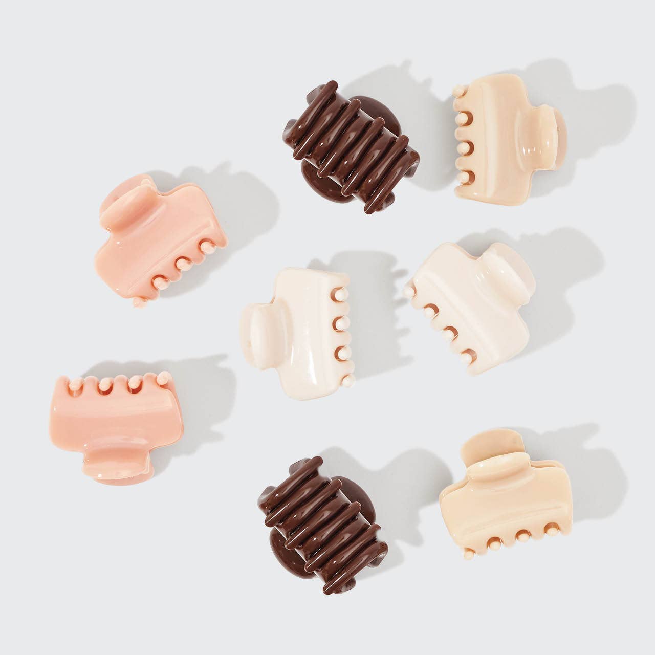 CC Recycled Plastic Mini Cloud Claw Clips 8pc Set - Rosewood