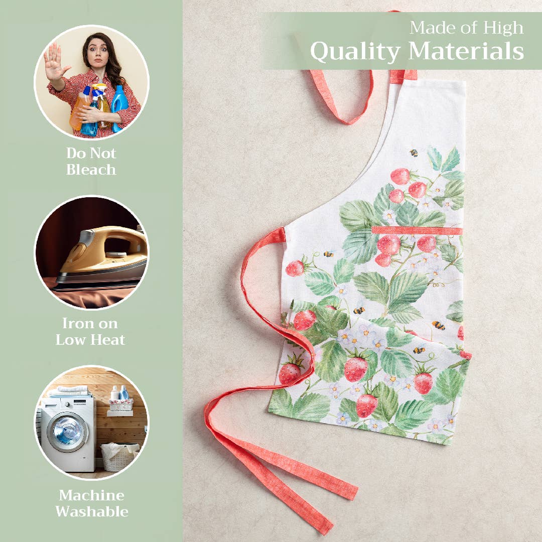 Apron 100% Cotton -  Strawberry Summer
