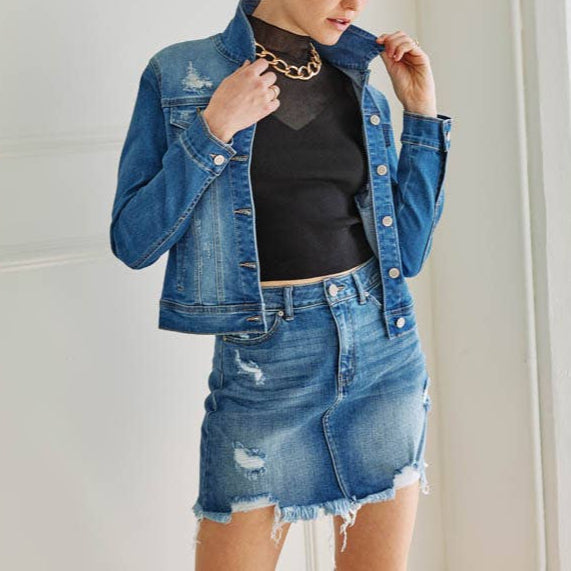 Classic Distressed Denim Jacket