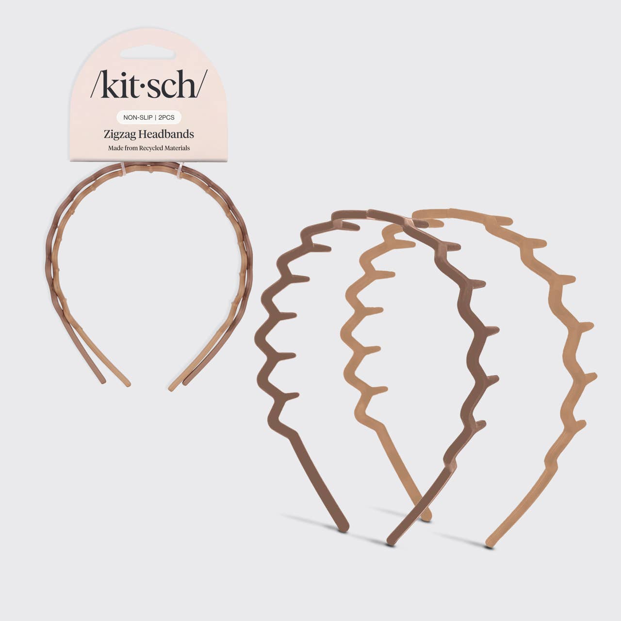 CC Recycled Plastic Zig Zag Headband 2pc - Neutral