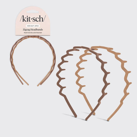 CC Recycled Plastic Zig Zag Headband 2pc - Neutral