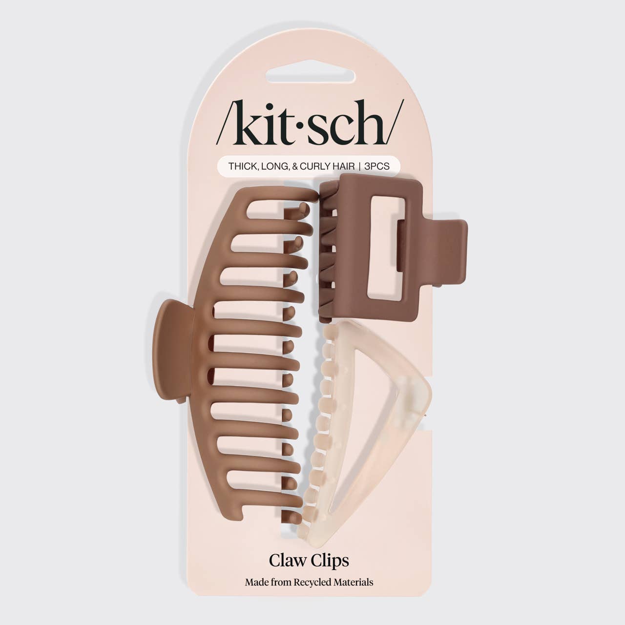 CC Recycled Plastic Assorted Claw Clip 3pc - Oversized