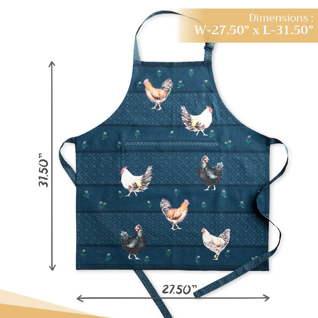 Apron 100% Cotton - Meadow Rooster