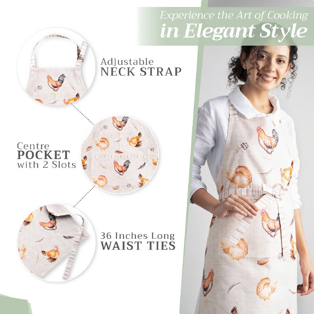 Apron 100% Cotton - Barnyard Rooster