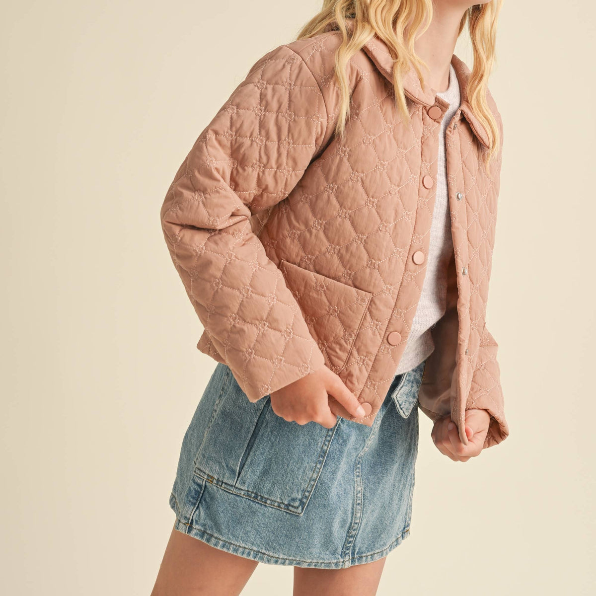 Girls Drop Shoulder Quilted Jacket 7-14 441