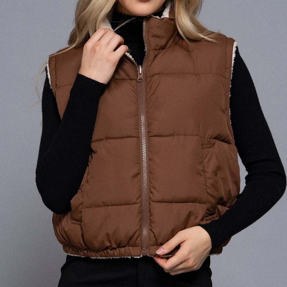 Reversible Fur Padding Vest