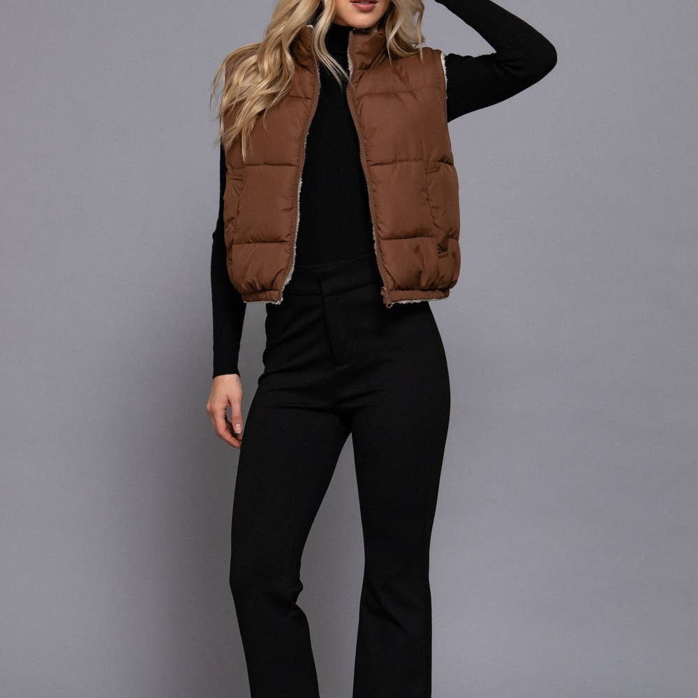 Reversible Fur Padding Vest
