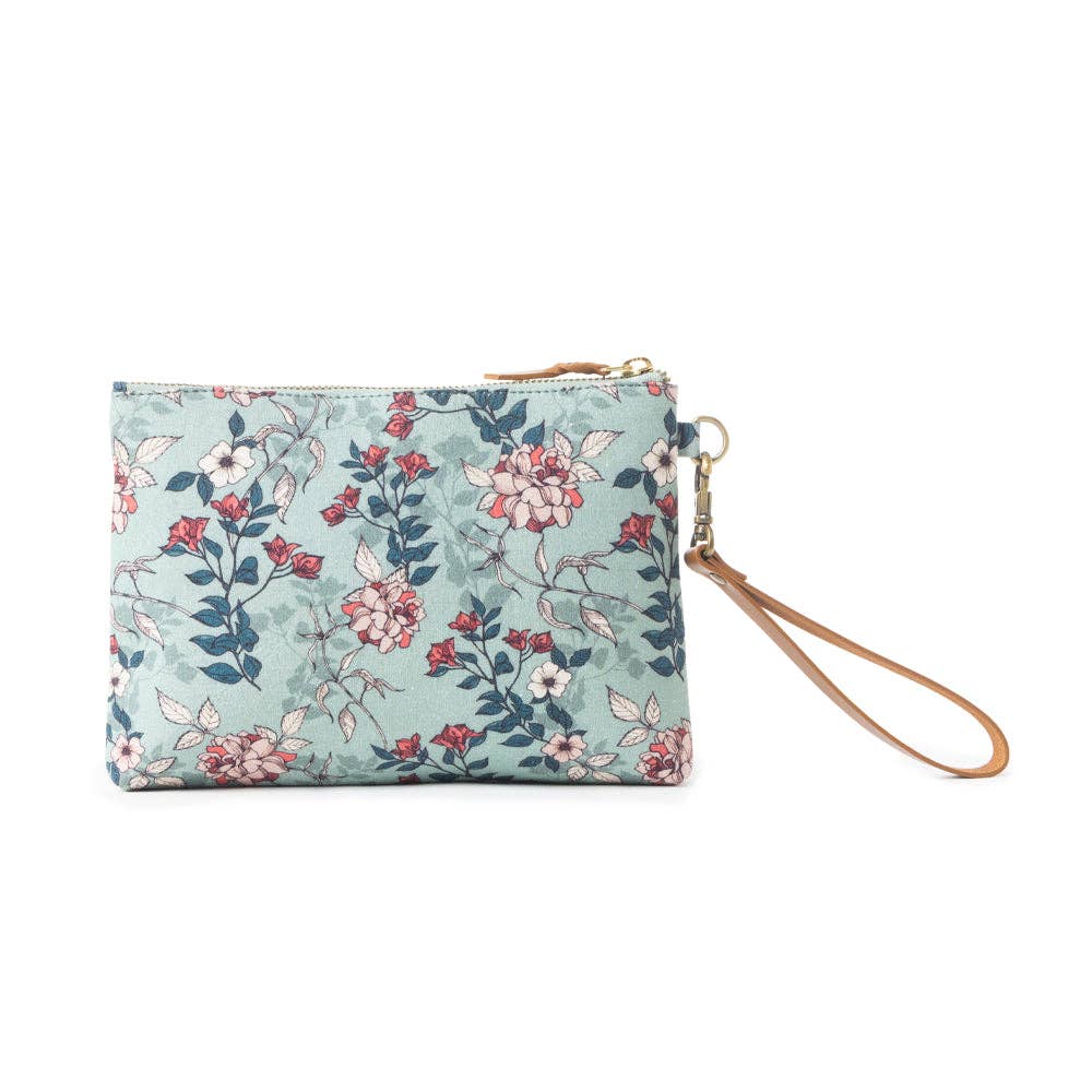 CC Peace & Serenity Blossoms Clutch Bag In Light Blue 11893