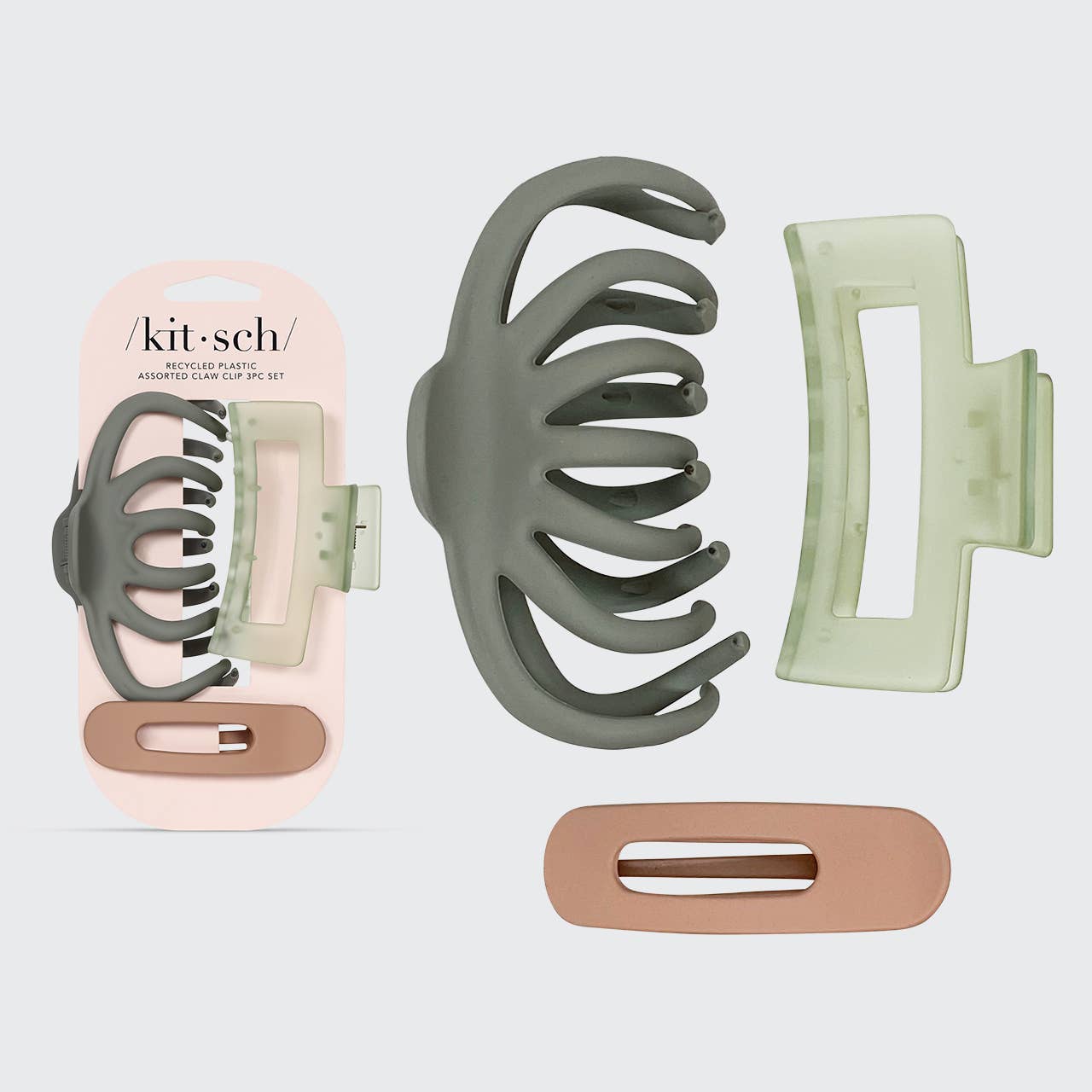 CC Recycled Plastic Assorted Claw Clip Set 3pc - Octopus