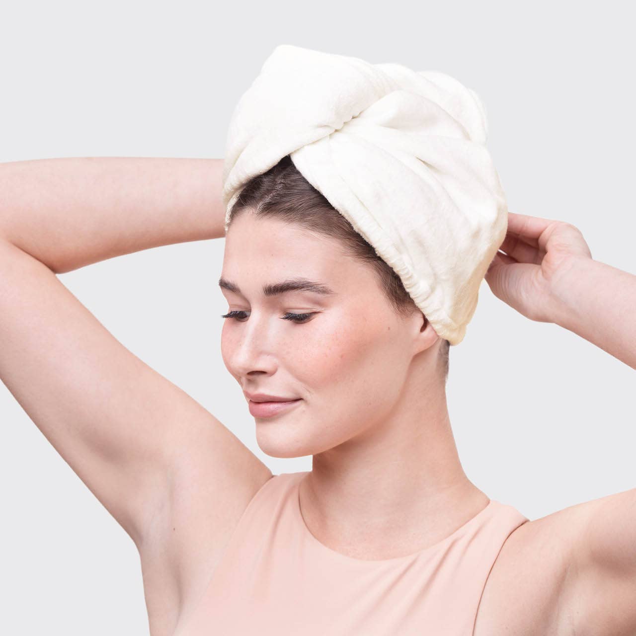 CC Quick Dry Hair Towel Turban - Ivory