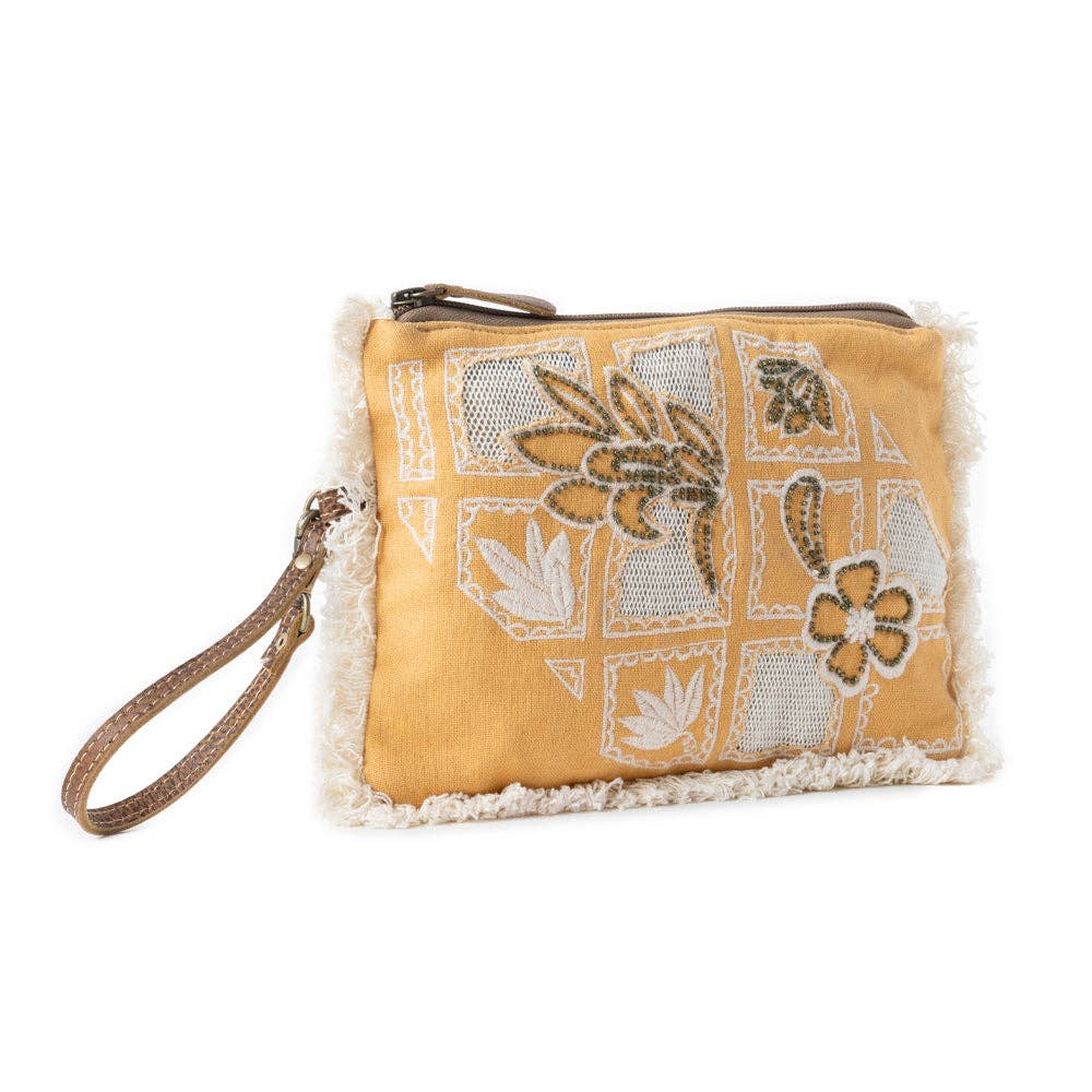 CC Amber Harvest Embroidered Pouch in Sunshine Tan 12808