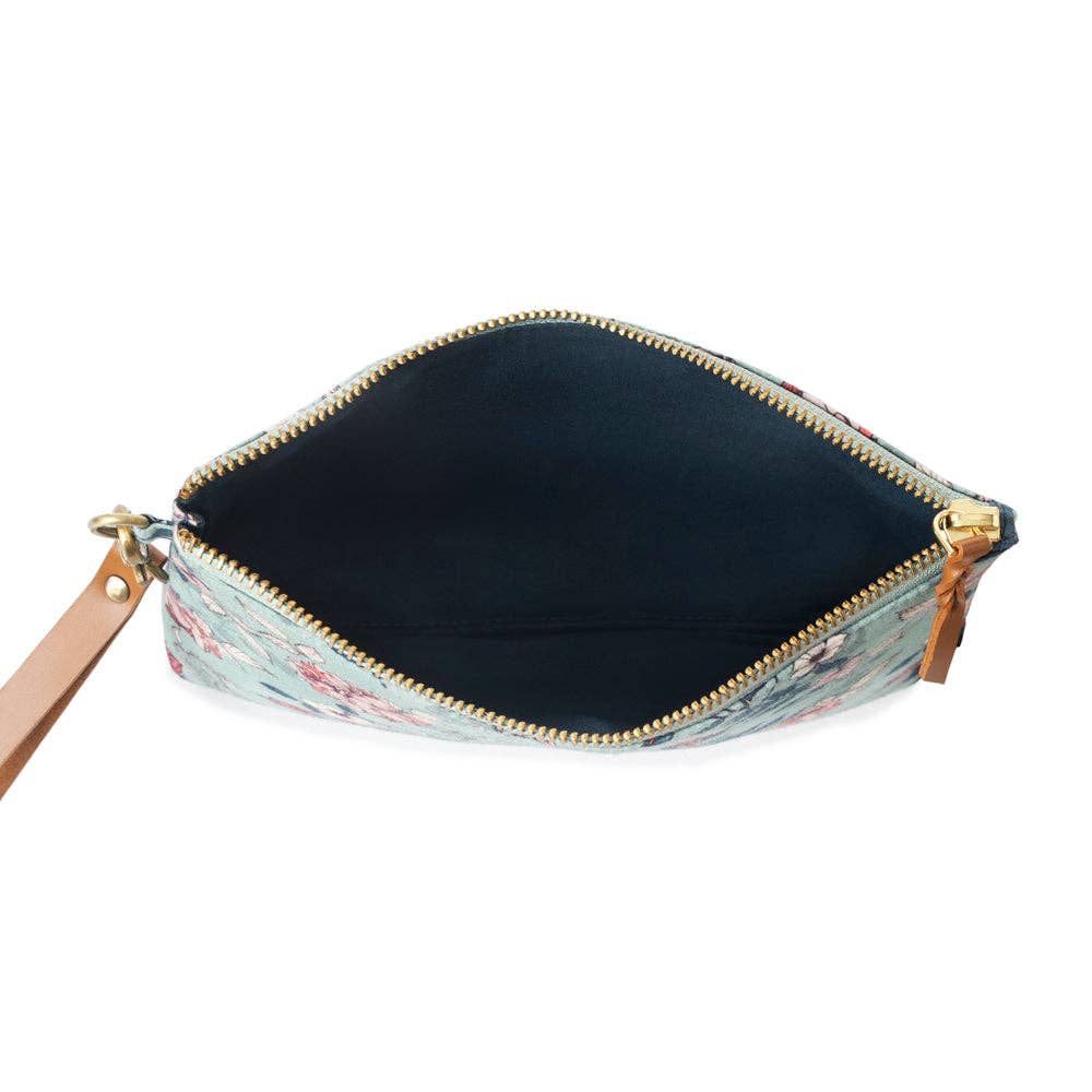CC Peace & Serenity Blossoms Clutch Bag In Light Blue 11893