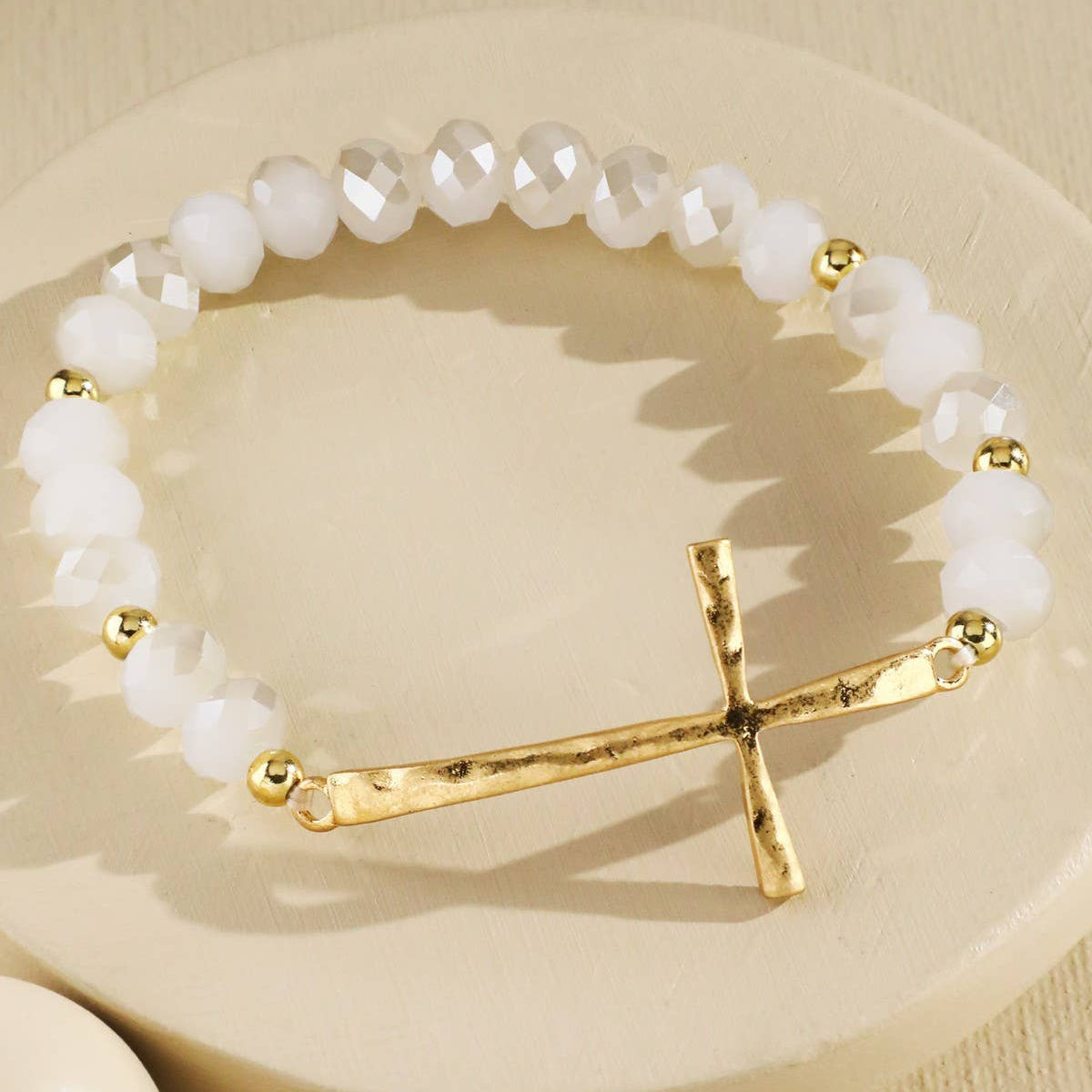 Beaded Cross Stretch Bracelet