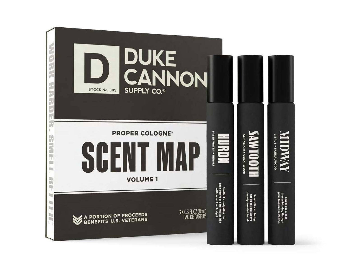 Proper Cologne Scent Map 0.3oz Sampler 3-Pack (Sawtooth/Midway/Huron)